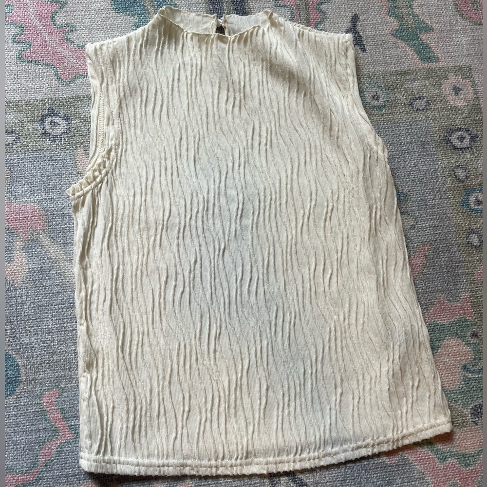 Elegant Cream Sleeveless Top
